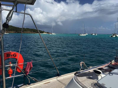 At anchor in Tobago Cays